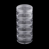 Maxbell Transparent Plastic Cosmetic Storage Containers Minerals Display Clear Makeup Stackable Jar 5 Layer Screw Containers For Beads Crafts Small Items