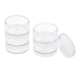 Maxbell Transparent Plastic Cosmetic Storage Containers Minerals Display Clear Makeup Stackable Jar 5 Layer Screw Containers For Beads Crafts Small Items