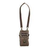 Maxbell Leather Barber Scissors Shears Combs Clips Tools Holder Pouch Waist Bag Gray