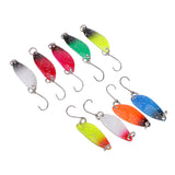 Maxbell 9Pcs/lot Colorful Metal Fishing Lures Spoon Spinner Baits Single Hook Tackle
