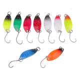 Maxbell 9Pcs/lot Colorful Metal Fishing Lures Spoon Spinner Baits Single Hook Tackle