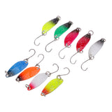 Maxbell 9Pcs/lot Colorful Metal Fishing Lures Spoon Spinner Baits Single Hook Tackle
