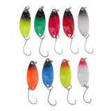 Maxbell 9Pcs/lot Colorful Metal Fishing Lures Spoon Spinner Baits Single Hook Tackle