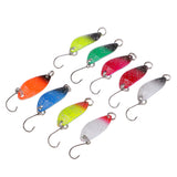 Maxbell 9Pcs/lot Colorful Metal Fishing Lures Spoon Spinner Baits Single Hook Tackle