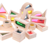 Maxbell Wooden Rainbow Blocks Stacking Blocks Early Educational Toy for Kids Toddler