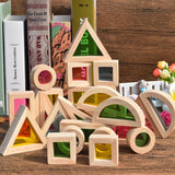 Maxbell Wooden Rainbow Blocks Stacking Blocks Early Educational Toy for Kids Toddler