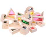 Maxbell Wooden Rainbow Blocks Stacking Blocks Early Educational Toy for Kids Toddler