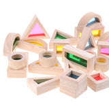 Maxbell Wooden Rainbow Blocks Stacking Blocks Early Educational Toy for Kids Toddler