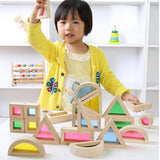 Maxbell Wooden Rainbow Blocks Stacking Blocks Early Educational Toy for Kids Toddler