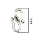 Maxbell Tibetan Silver Necklace Pendant Connector Bail Clasps Claw Charms S shape Bracelet Ropes Cords Hooks Crimps End Jewelry Making Findings Pack of 100 15mmx8mm