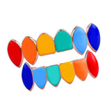 Maxbell Colorful Glossy Hip Hop Sharp Teeth Grill Hollowen Accessories Gold Plated