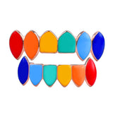 Maxbell Colorful Glossy Hip Hop Sharp Teeth Grill Hollowen Accessories Gold Plated