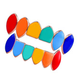 Maxbell Colorful Glossy Hip Hop Sharp Teeth Grill Hollowen Accessories Gold Plated