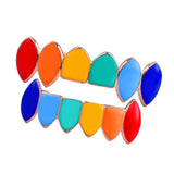 Maxbell Colorful Glossy Hip Hop Sharp Teeth Grill Hollowen Accessories Gold Plated