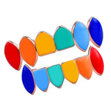 Maxbell Colorful Glossy Hip Hop Sharp Teeth Grill Hollowen Accessories Gold Plated