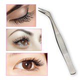 Maxbell Stainless Steel Eyelash Extension Tweezer Curved Pincet Vetus Makeup Tool