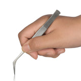 Maxbell Stainless Steel Eyelash Extension Tweezer Curved Pincet Vetus Makeup Tool