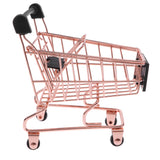 Maxbell Mini Metal Shopping Cart Salesman Sample Kids Pretend Play Toy Rose - Rose Gold S