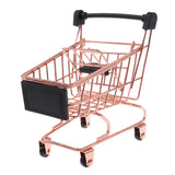 Maxbell Mini Metal Shopping Cart Salesman Sample Kids Pretend Play Toy Rose - Rose Gold S