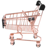 Maxbell Mini Metal Shopping Cart Salesman Sample Kids Pretend Play Toy Rose - Rose Gold S