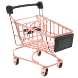 Maxbell Mini Metal Shopping Cart Salesman Sample Kids Pretend Play Toy Rose - Rose Gold S