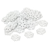 Maxbell 100 Pieces Pure White Wooden Snowflake Cutouts Craft Embellishment Wood Ornament for Wedding Christmas DIY Decor
