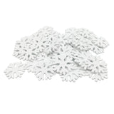 Maxbell 100 Pieces Pure White Wooden Snowflake Cutouts Craft Embellishment Wood Ornament for Wedding Christmas DIY Decor