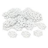 Maxbell 100 Pieces Pure White Wooden Snowflake Cutouts Craft Embellishment Wood Ornament for Wedding Christmas DIY Decor