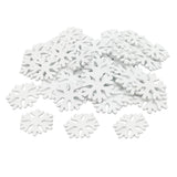 Maxbell 100 Pieces Pure White Wooden Snowflake Cutouts Craft Embellishment Wood Ornament for Wedding Christmas DIY Decor