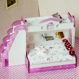 Maxbell ABS Miniature Bunk Bed Model for 1/12 Dolls House Children Bedroom Furniture Life Scenes Decor Room Accessory #2