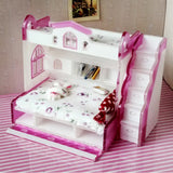 Maxbell ABS Miniature Bunk Bed Model for 1/12 Dolls House Children Bedroom Furniture Life Scenes Decor Room Accessory #2