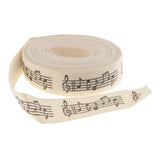Maxbell 5 Yards Musical Note Printed Fabric Ribbon Gift Package Craft Decor 15mm