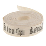 Maxbell 5 Yards Musical Note Printed Fabric Ribbon Gift Package Craft Decor 15mm
