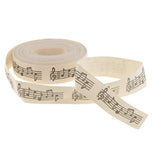 Maxbell 5 Yards Musical Note Printed Fabric Ribbon Gift Package Craft Decor 15mm