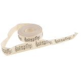 Maxbell 5 Yards Musical Note Printed Fabric Ribbon Gift Package Craft Decor 15mm