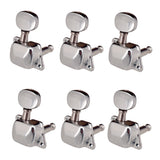 Maxbell Silver 6R Semiclosed Guitar Tuning Pegs Keys Tuners for Acoustic Electric Guitar Parts