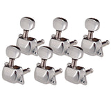 Maxbell Silver 6R Semiclosed Guitar Tuning Pegs Keys Tuners for Acoustic Electric Guitar Parts