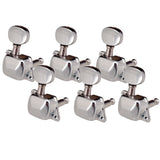 Maxbell Silver 6R Semiclosed Guitar Tuning Pegs Keys Tuners for Acoustic Electric Guitar Parts