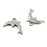 Maxbell 50 Piece Nautical Dolphin Shape Alloy Pendants Charms for Jewelry Making Craft