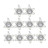 Maxbell 10 Pieces Filigree Flower Blank Cabochon Bezel Settings DIY Pendants Base for Jewelry Making 10mm