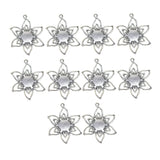 Maxbell 10 Pieces Filigree Flower Blank Cabochon Bezel Settings DIY Pendants Base for Jewelry Making 10mm