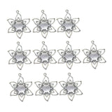 Maxbell 10 Pieces Filigree Flower Blank Cabochon Bezel Settings DIY Pendants Base for Jewelry Making 10mm