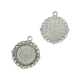 Maxbell 10 Piece Vintage Silver Round Cabochon Settings Pendant Blanks Tray Base 20mm