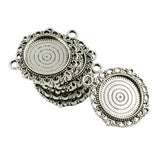 Maxbell 10 Piece Vintage Silver Round Cabochon Settings Pendant Blanks Tray Base 20mm