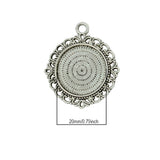 Maxbell 10 Piece Vintage Silver Round Cabochon Settings Pendant Blanks Tray Base 20mm