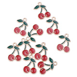 Maxbell 10 Pcs Cherry Lovely Fruit Shaped Charms Pendants DIY Jewelry Findings