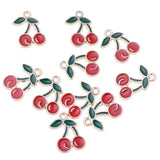 Maxbell 10 Pcs Cherry Lovely Fruit Shaped Charms Pendants DIY Jewelry Findings