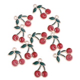 Maxbell 10 Pcs Cherry Lovely Fruit Shaped Charms Pendants DIY Jewelry Findings