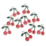 Maxbell 10 Pcs Cherry Lovely Fruit Shaped Charms Pendants DIY Jewelry Findings