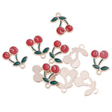 Maxbell 10 Pcs Cherry Lovely Fruit Shaped Charms Pendants DIY Jewelry Findings